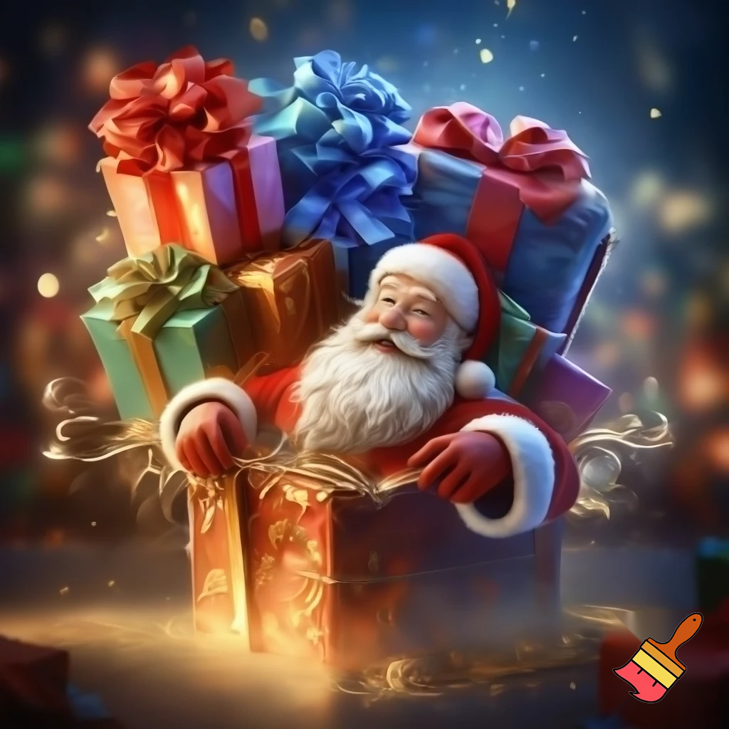 Big huge presents big huge presents for Boxing Day big shoot Santa Claus is in the Magic box Santa Claus