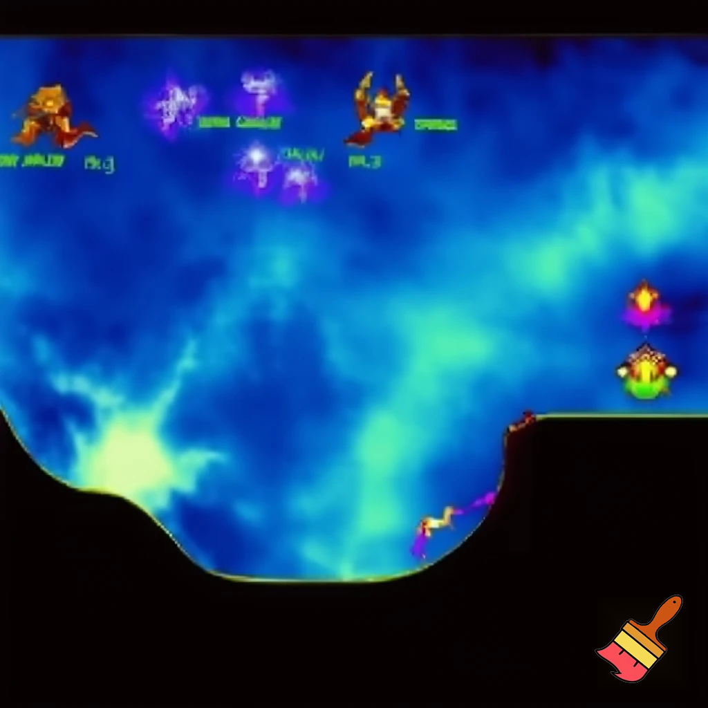 La imagen muestra una escena en estilo videojuego con estética fantástica y suave, inspirada en el universo de Sky: Niños de la Luz. Presenta el característico arte cel-shading del juego, con tonos etéreos y luminosos propios de sus mundos de aventura y exploración espiritual. 

En el centro aparecen dos figuras humanas de aspecto juvenil, envueltas en capas amplias y brillantes de tonos cálidos (naranjas, púrpuras y dorados), que contrastan con el fondo oscuro. Uno tiene el rostros parcialmente cubiertos por una bufanda típica de los Niños de la Luz llevando un sombrero de mago, mientras que el otro luce un peinado despeinado y una banda en la cabeza, reforzando una estética aventurera y mágica.

Detrás de ellos se alza una figura grande y luminosa, con un cuerpo azulado y detalles geométricos blancos, que transmite una sensación de calma y poder espiritual, muy en sintonía con las criaturas y guías del mundo de Sky. 

En conjunto, la imagen transmite amistad, diversión y asombro, con una atmósfera de fantasía suave y luminosa, plenamente reconocible como parte de la estética encantadora y emocional de Sky: Niños de la Luz.