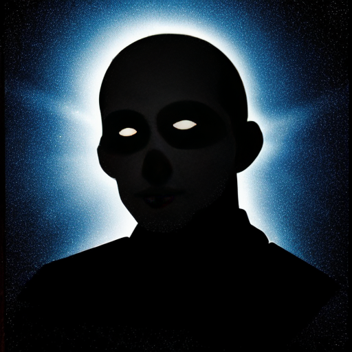 A shadow man in a prizm floating in space