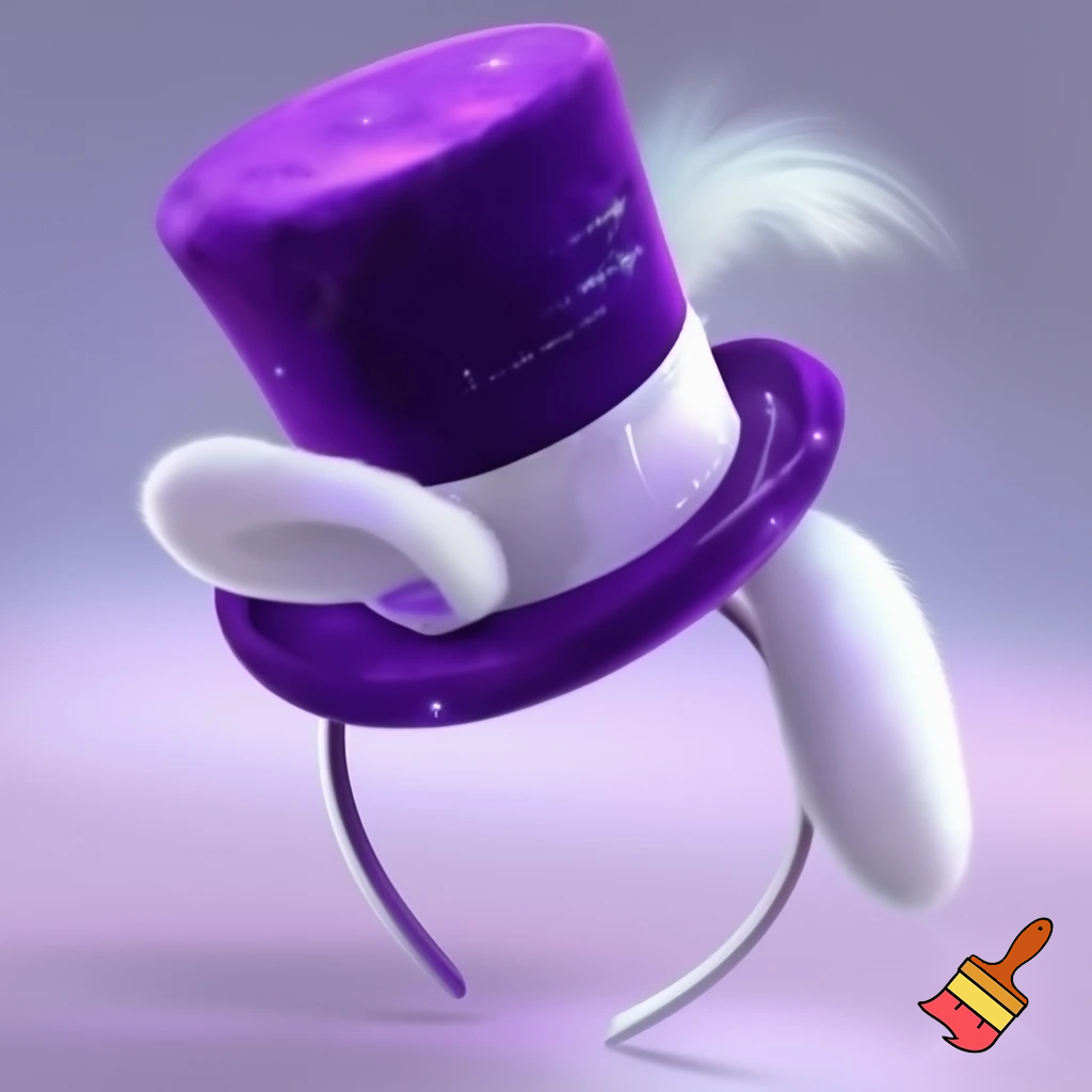 Easter bunny headband, top hat, Easter hat headband, top hat, purple and white, purple and white velvet top hat