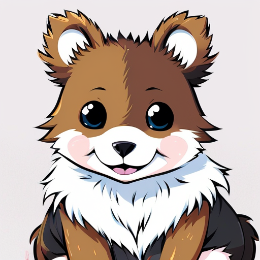 bear kangroo hybrid line art cartoon style line art
