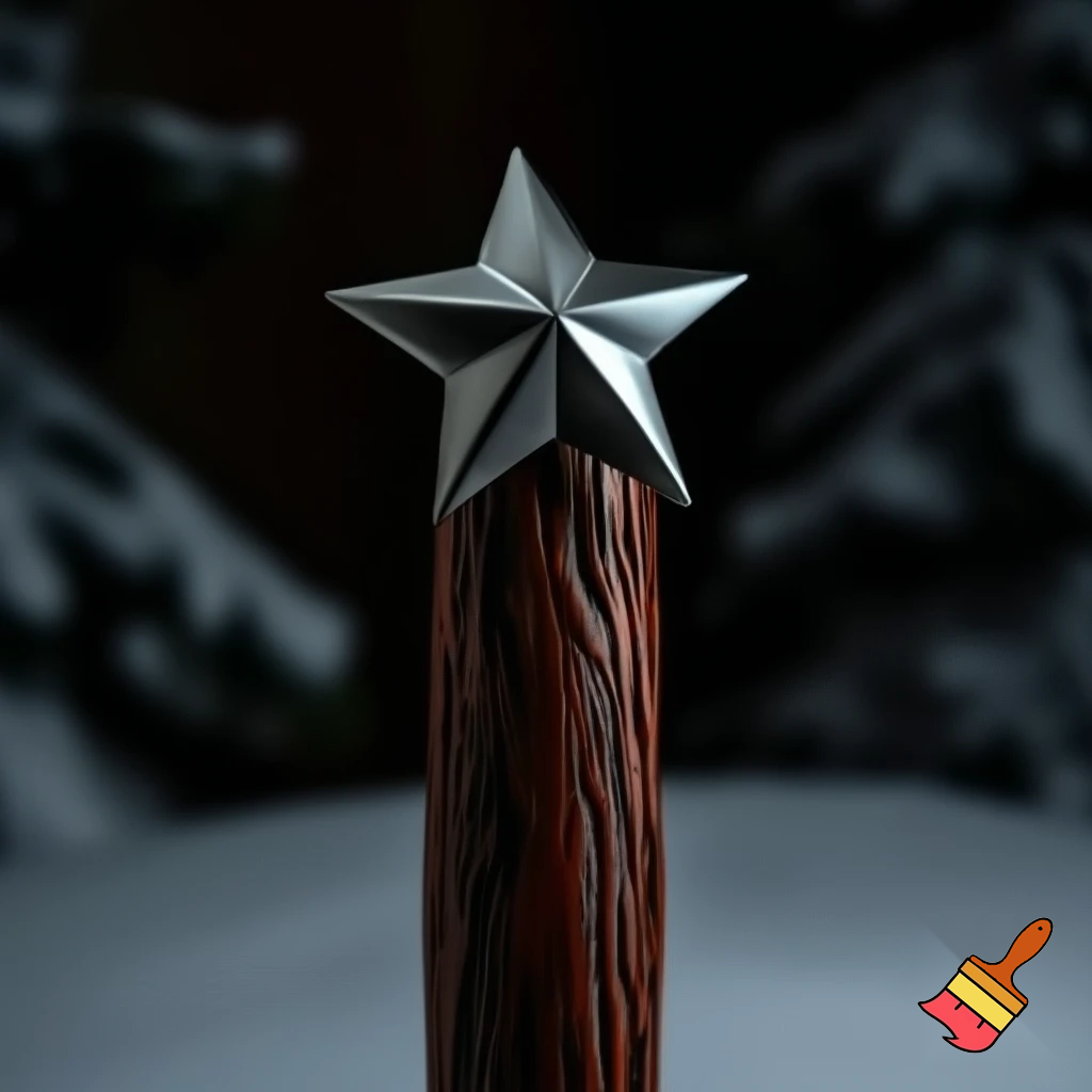 Russian Santa Claus walking stick with a star Santa Claus the real Santa Claus metal