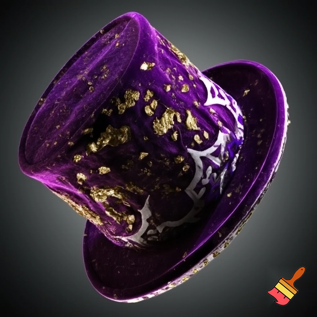Purple and gold top hat velvet glitter gold purple purple and white purple and white