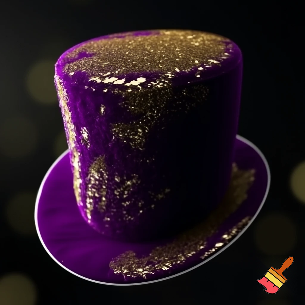 Purple and gold top hat velvet glitter gold purple purple and white purple and white