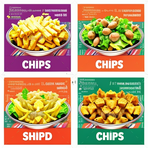 create a poster for food stall both are different food items "chips- salad, lemonade"