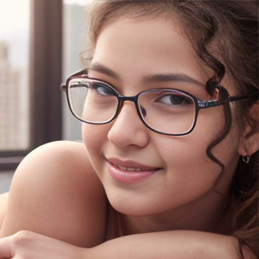 Cute adorable niña Chilindrina y enfermera glasses con hair lazo curly con verano casual formal elegante sensual sexy con close up whispering touching ear each other secrets con paséo con ciudad 5
