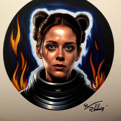 Alien Romulus style Ripley with fire flame gun realism