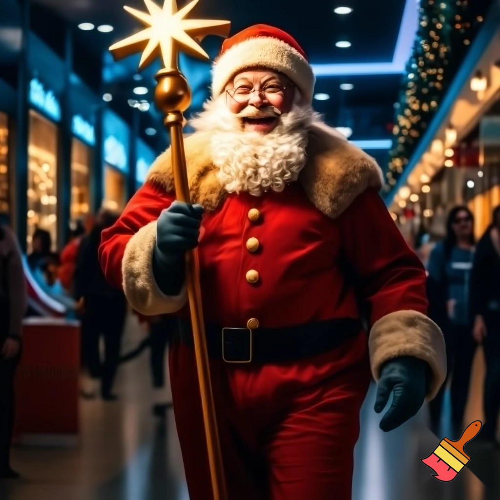 Santa Claus walking at the shopping centre a wizard Santa Claus the real Santa Claus🌟💫🎄🎁🎁🎁🎁🎁🎁🎁🎁🎁🎁🎁🎁 stick Santa Claus the big Santa Claus with a star walking stick with the star Santa Claus special Santa Claus🌠