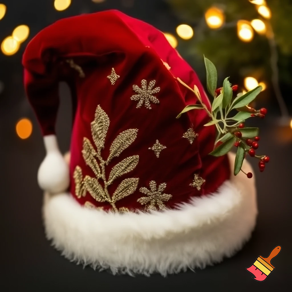 Christmas wizard hat written and velvet