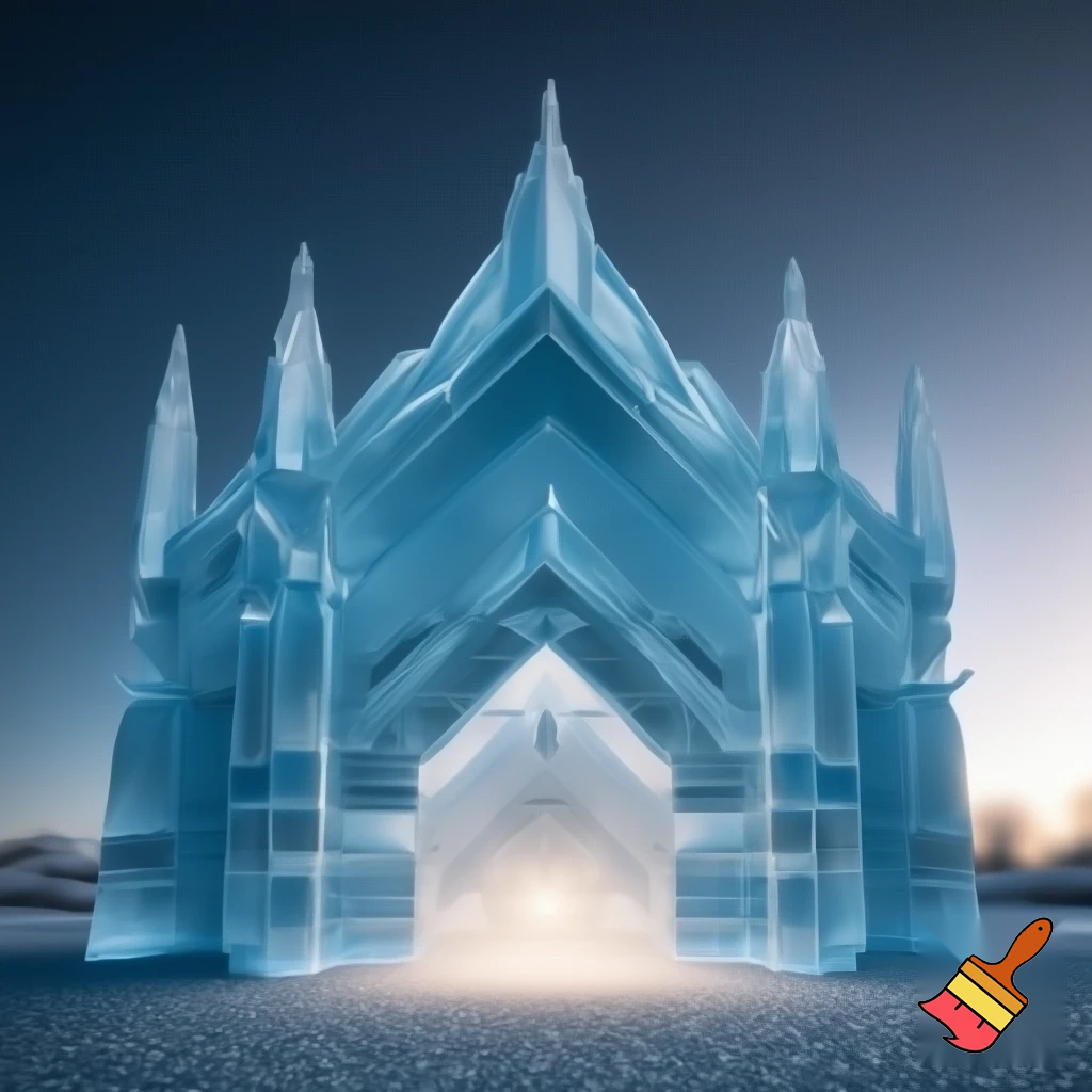 рисунок   фантастического рождественского сооружения: , «Ледяной дворец с идеальными геометрическими формами» 
•	Критерии: Сложность геометрии, оригинальность идеи, качество проработки деталей, строительная логичность
