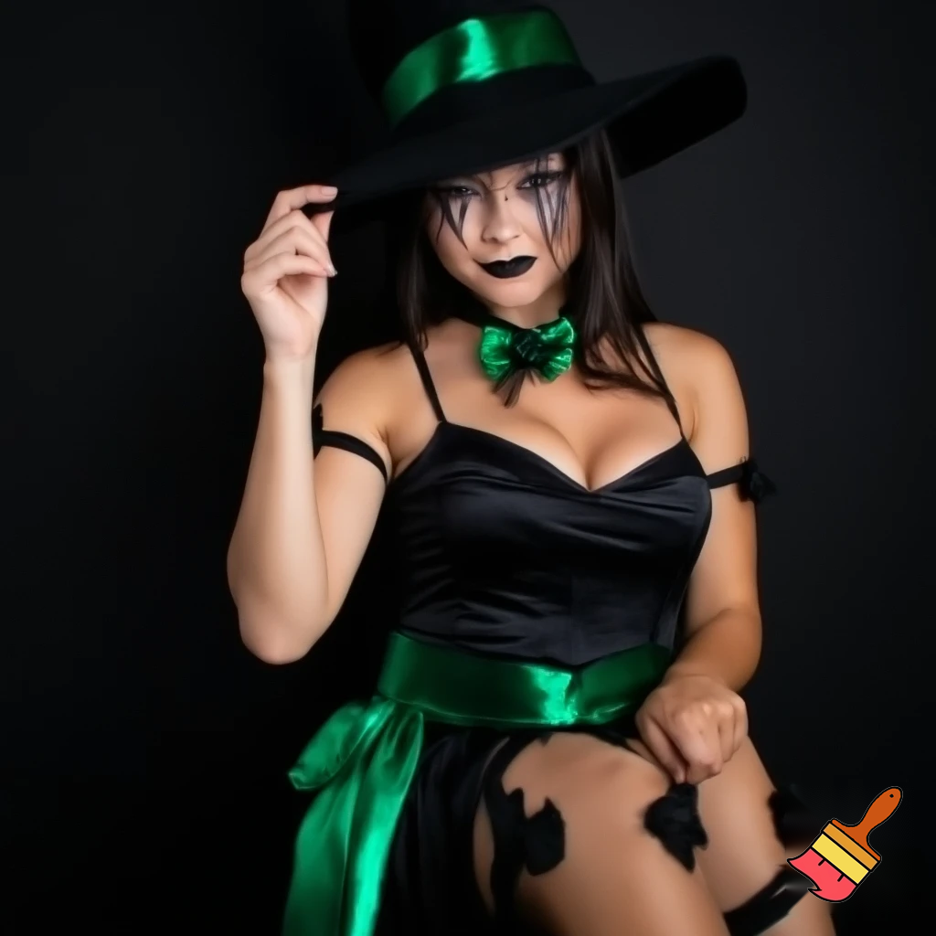  Sexy witch costume, a girl