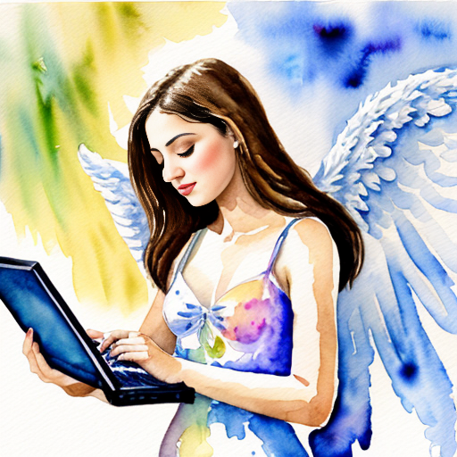 angel with computer



