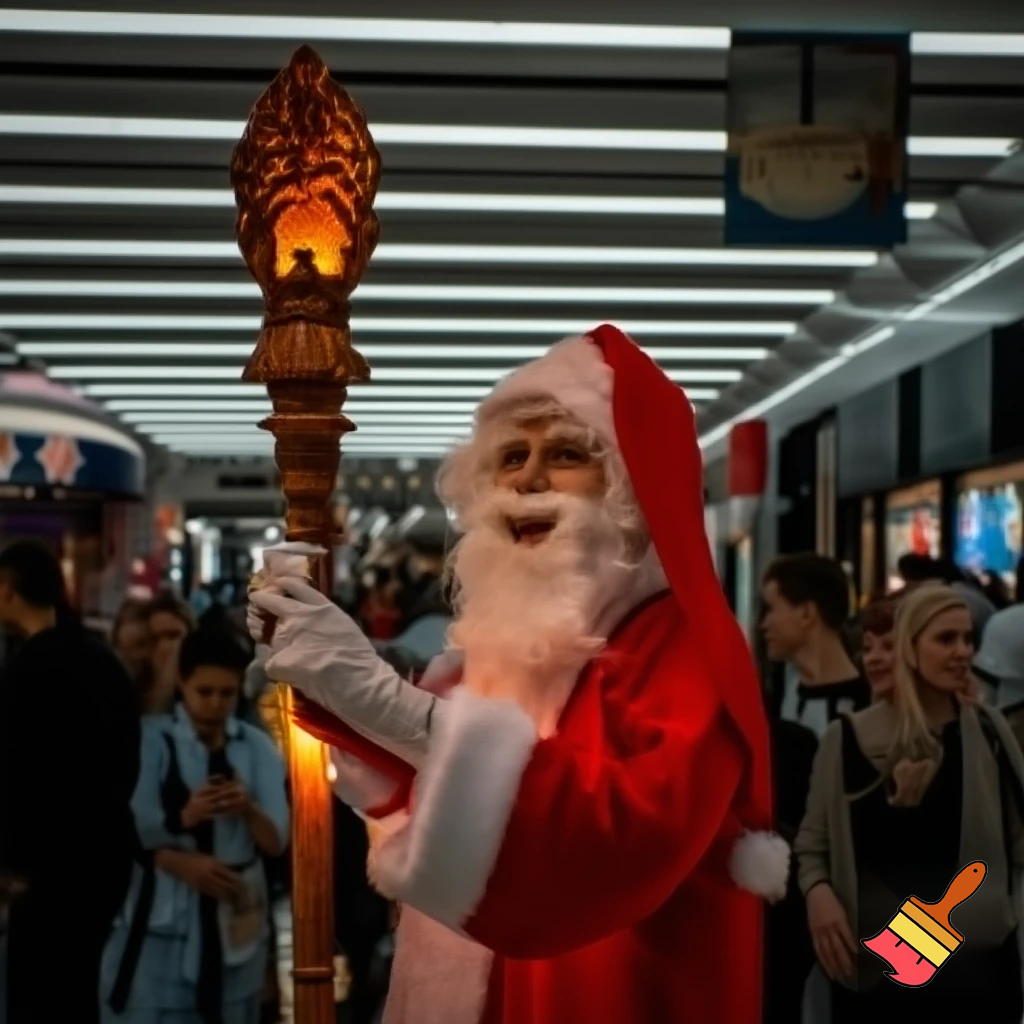 Santa Claus magic walking stick staff Russia shopping Centre Australia shopping