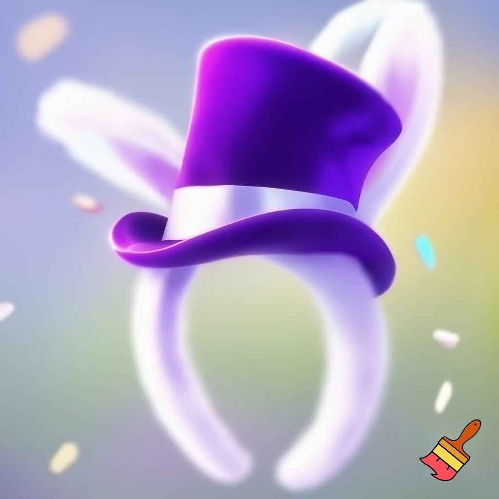 Easter bunny headband, top hat, Easter hat headband, top hat, purple and white, purple and white velvet top hat