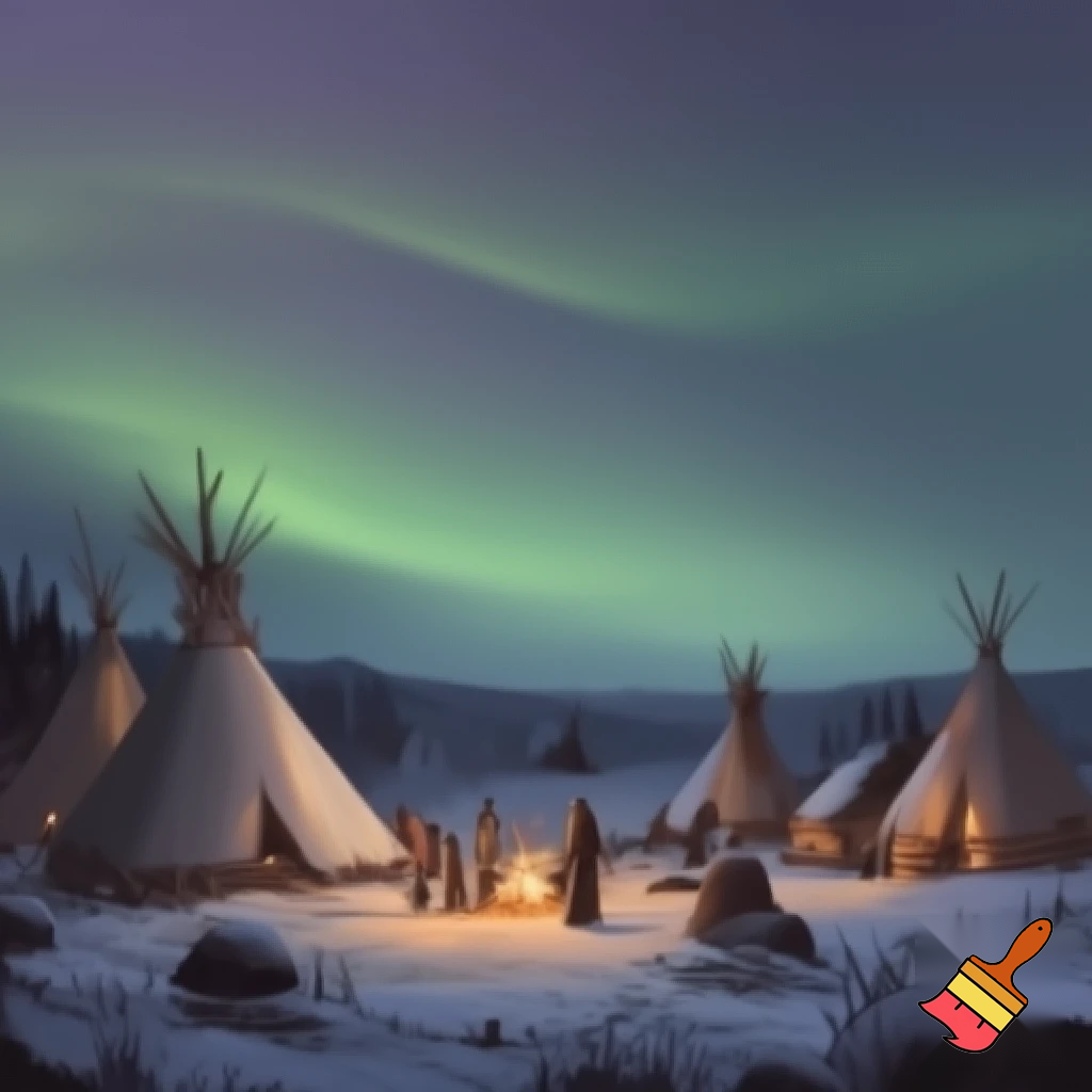 Traditional native scene christmas card