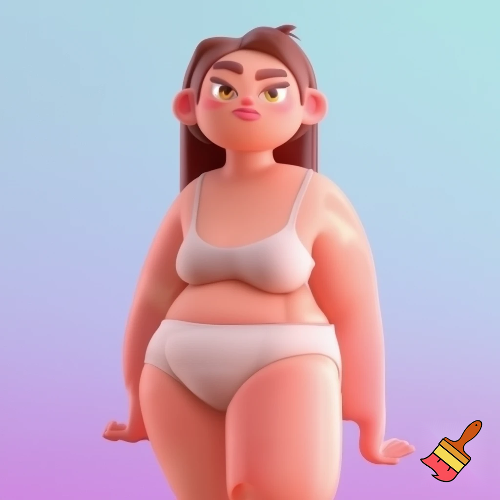 Despict a cartoon woman in underwear with armpit hair showing