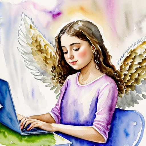 angel with computer



