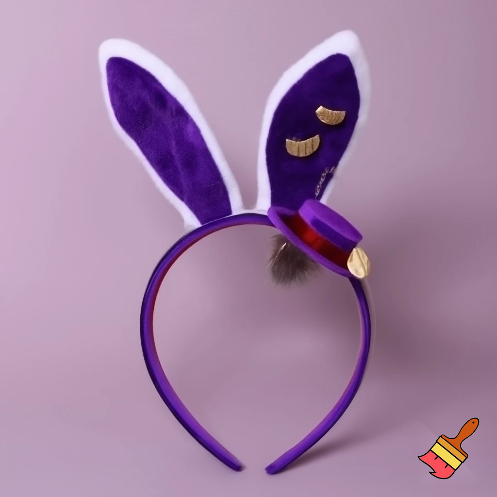 Easter top hat headband Easter bunny headband, purple and white with gold Easter top hat headband and fabric velvet and fabric velvet top head headband top hat headband