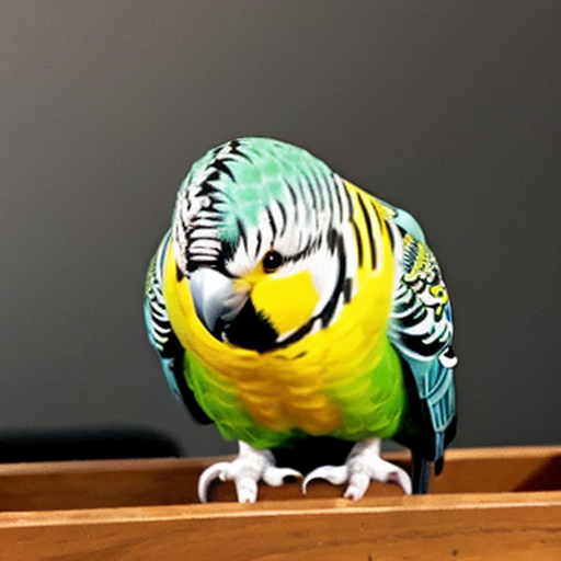 murray the budgie green with a yellow head
