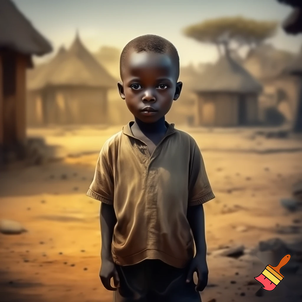 young African boy with a bulge in his pants