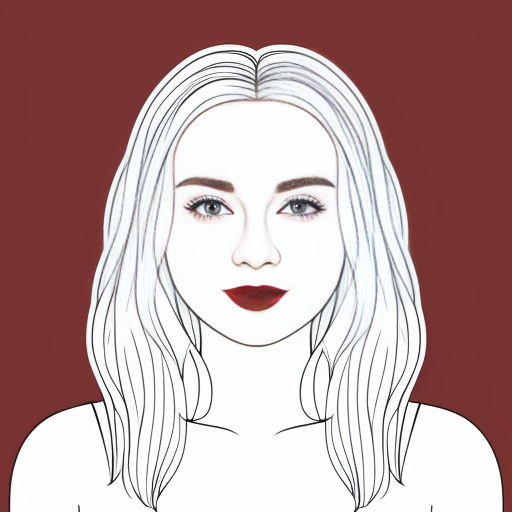 Young white-haired woman in a bloodbath