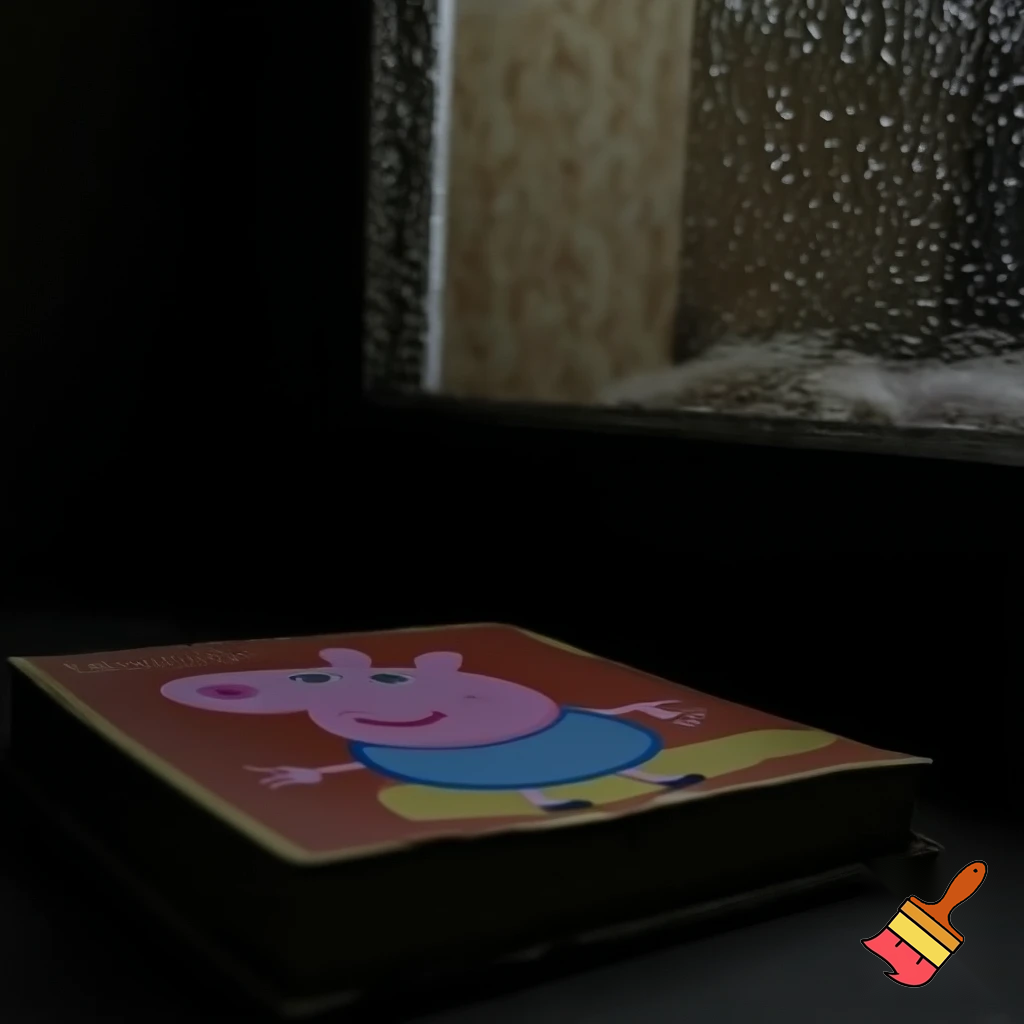 Dad peppa pig book rain glass scary room 