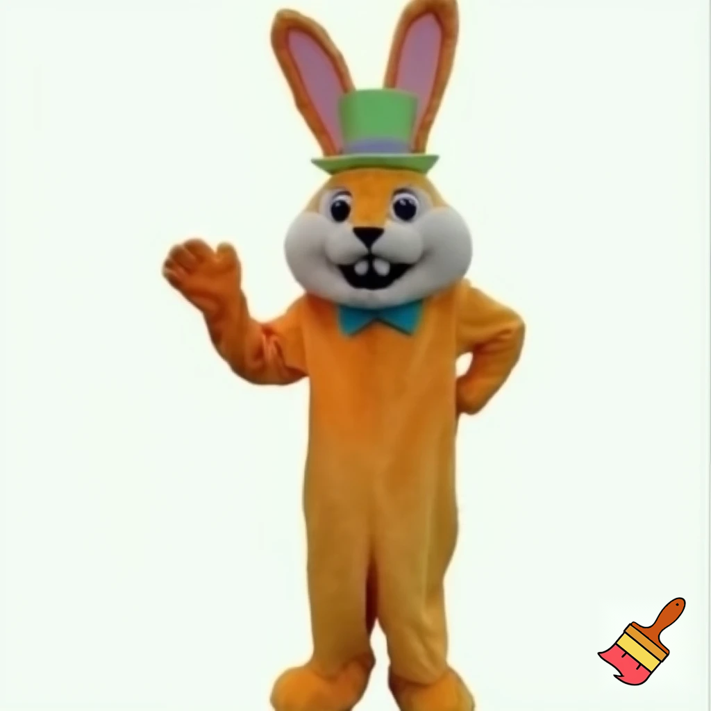 Easter bunny mascot top hat costume