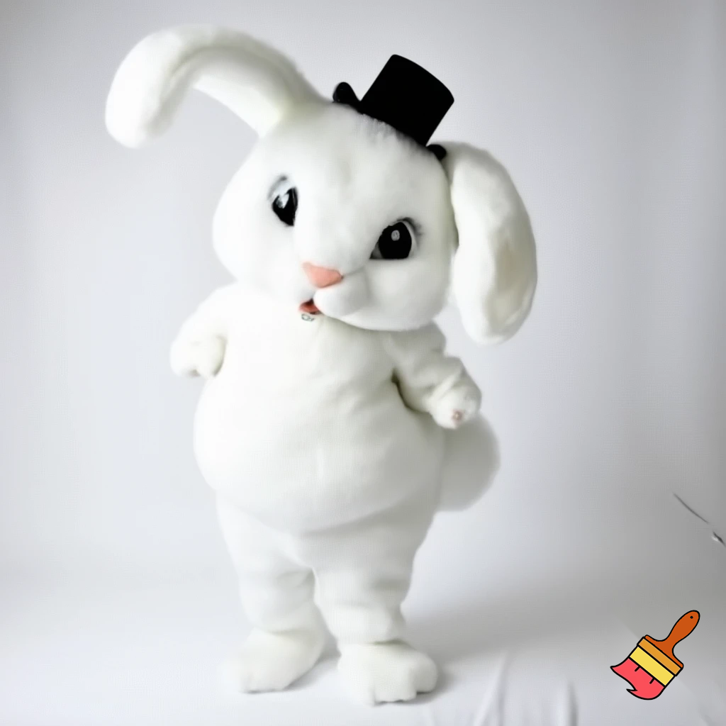 Easter bunny mascot costume top hat mascot costume
