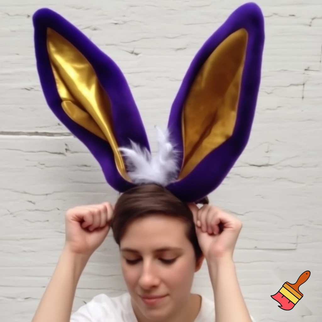 Is the top hat headband Easter headband, top hat, golden golden purple, white and purple? Easter top hat with Easter bunny ears, rabbit ears.
