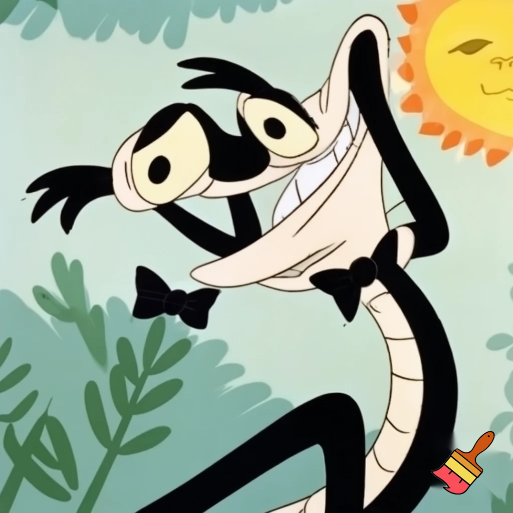 Lizard in the style of a classic 30s cartoon 