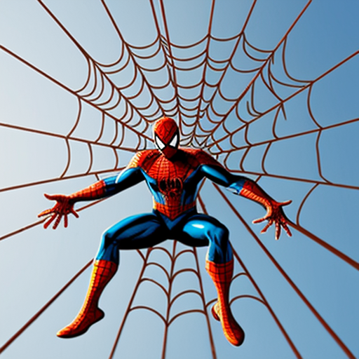 Spiderman on a giant spider web