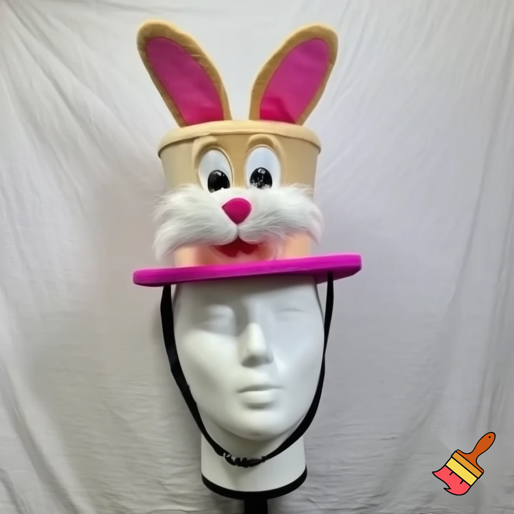 Easter bunny castle mascot top hat costume Easter bunny ears bunny head hat top hat