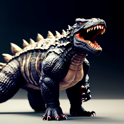 King the a Godzilla an Strongest a heavyweight with a 2 legs an floor + big an tailed from a kaiju an japanese a stylies in realistic photography the a physics an video a style and white a color an screenshot to a background a style