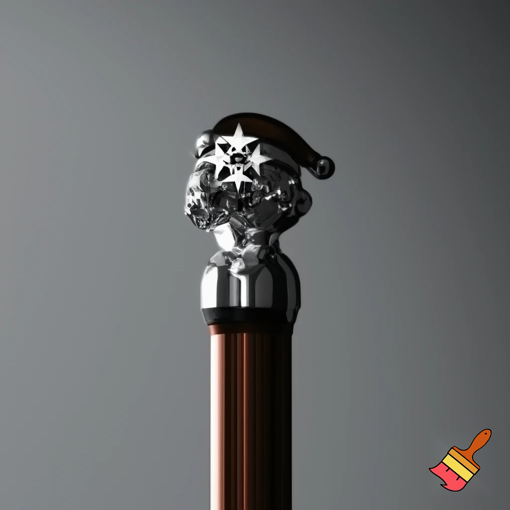 Russian Santa Claus walking stick with a star Santa Claus the real Santa Claus metal