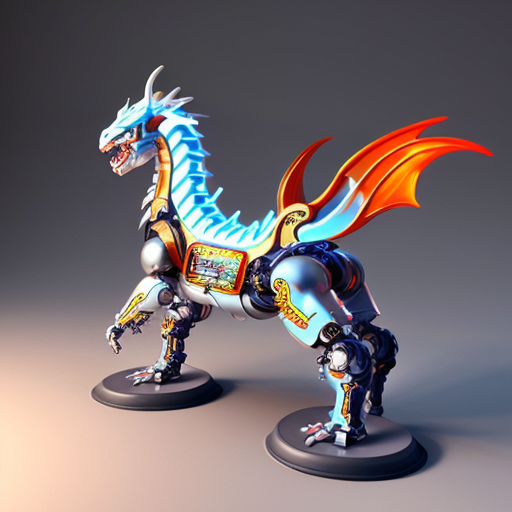Chinese mythology mecha toy, combination of five divine beasts: dragon, turtle, tiger, phoenix, qilin. Glossy PVC plastic机甲 figure, shiny reflective surface, mechanical details, joints, armor plates, bright studio lighting, isolated white background, 3d render, product photography, highly detailed.