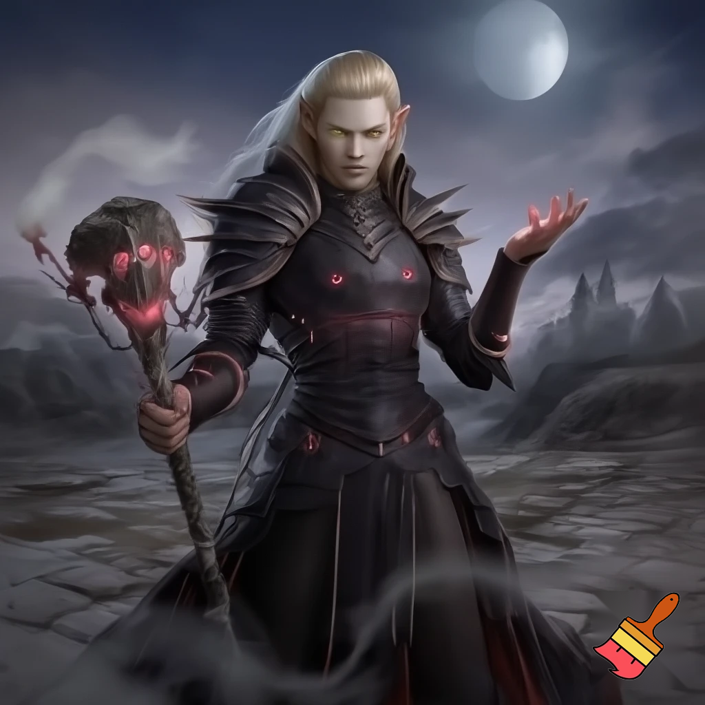 blonde sun elf death cleric necromancer