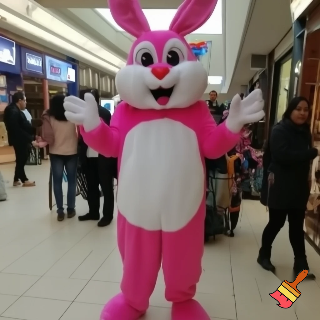 Easter bunny mascot costume shopping Centre