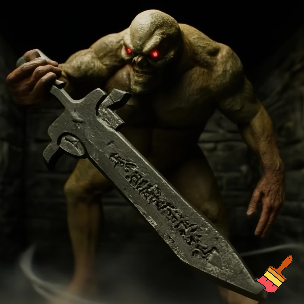 a monster with a sword