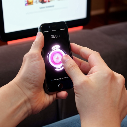 Goretzka play game on apple phone and Vanessa play game on apple phone at the living room 