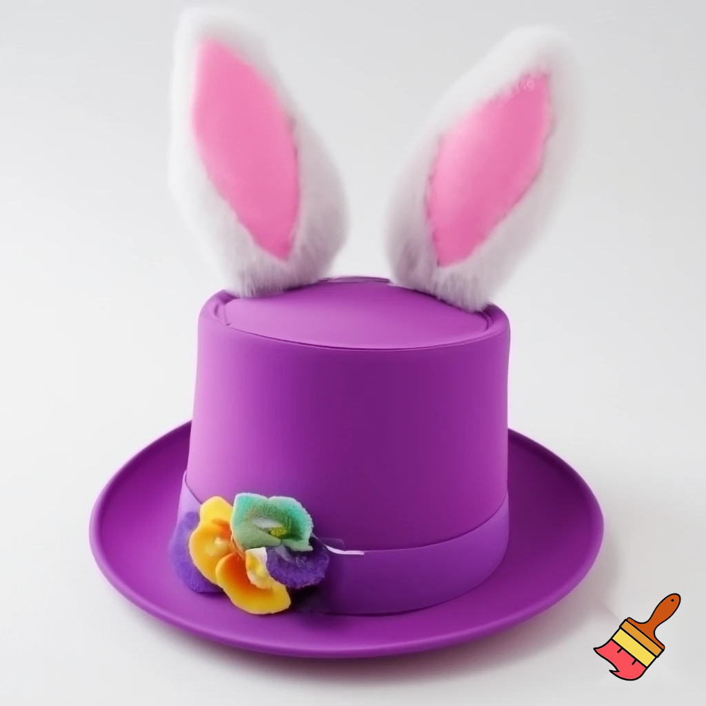 Easter bunny top hat, Easter bunny top hat with bunny ears