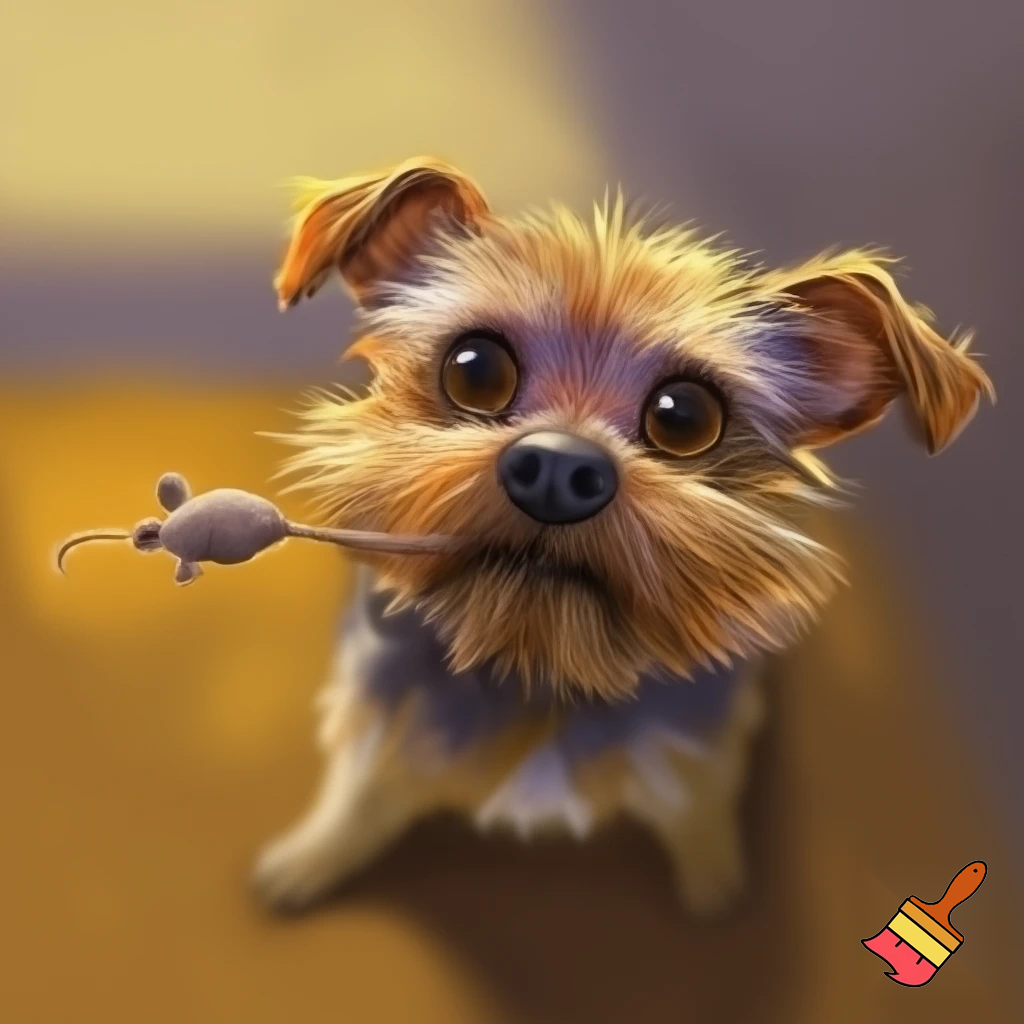 Dog withe mous