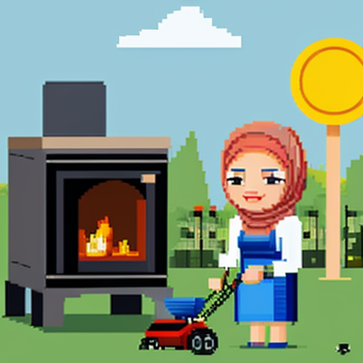 Женщина мусульманка покрытая волосы не видно груди не видно косинка длинная, стоит у плиты, готовит суп, сделай в стиле мультика пиксар