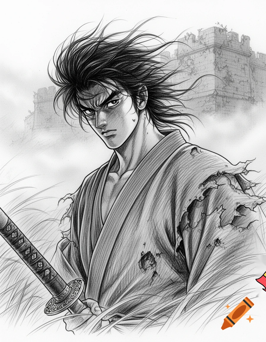 I want to create a story like manga with black and white pencil drawing 