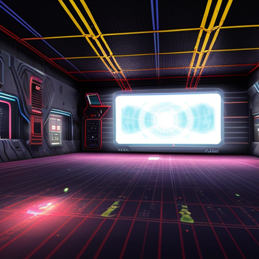 cyber-punk space soccer field