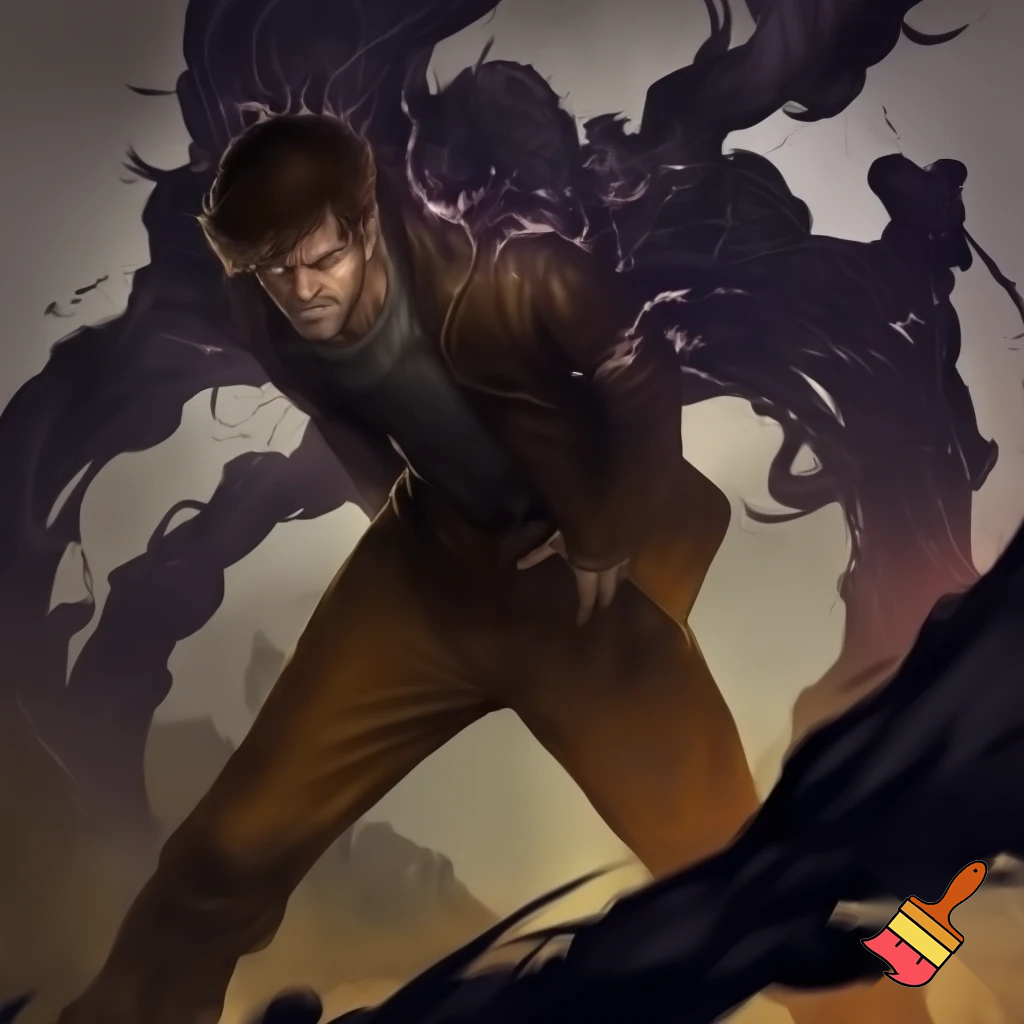 white dude in brown jacket, brown pants and with brown hair fighting the great darkness
