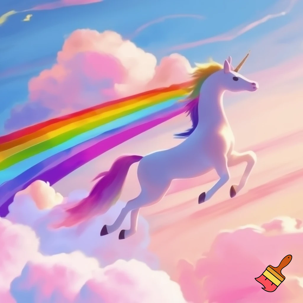 Let the unicorn fly over the rainbow; the weather is pink, and the clouds are made of cotton candy.
