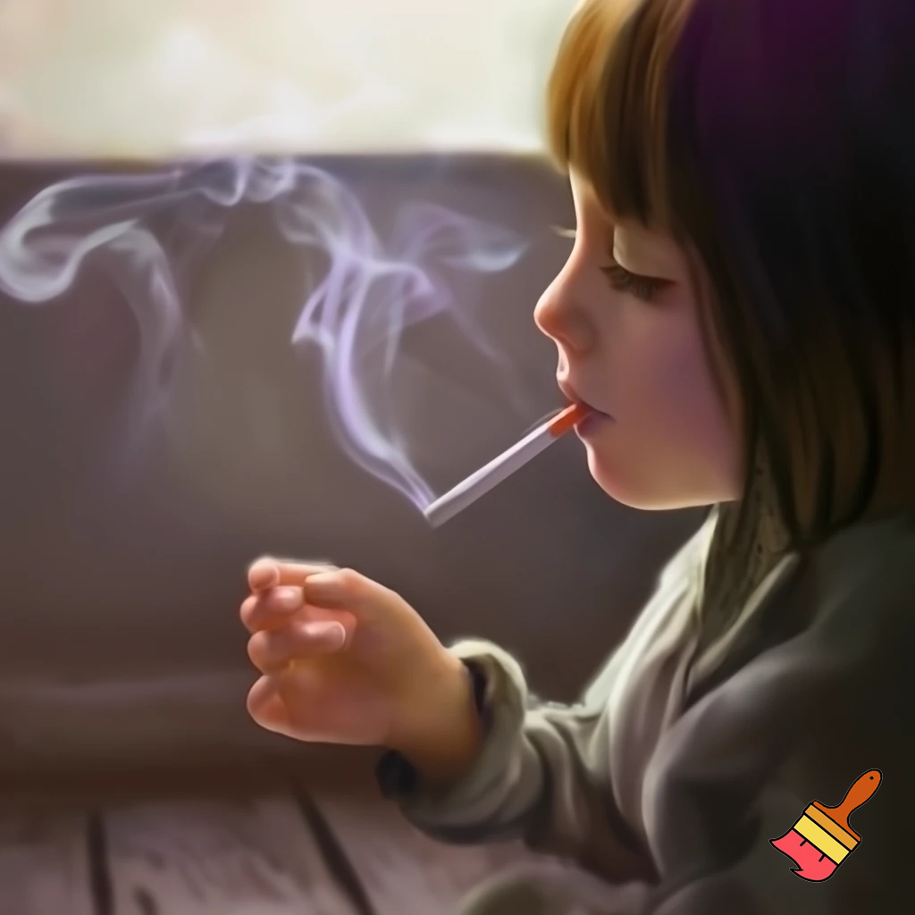 Little girl smoking weed