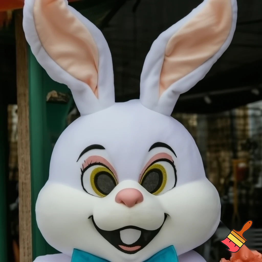 Easter bunny mascot costume top hat