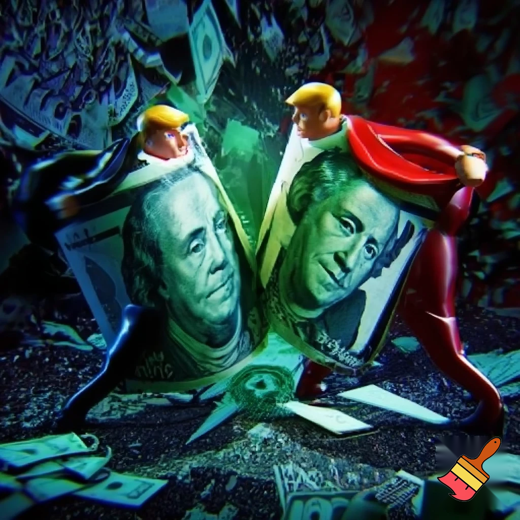 donald trump as a us dollar fighting obama