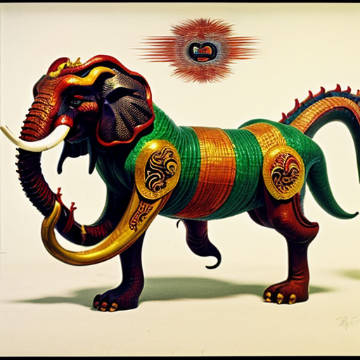 a chinese dragon in salvador dali's elephant style
